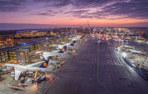 Wallpaper Germany, Sunrise, Frankfurt Airport images for desktop ...