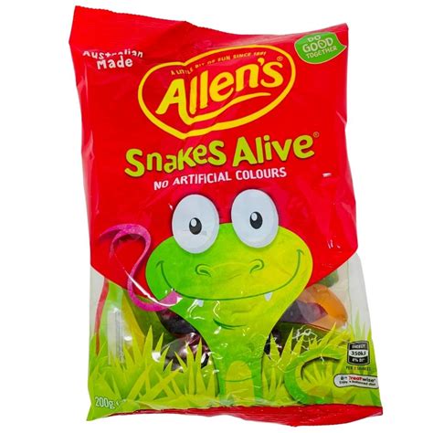 Allen's Snakes Alive Gummy Candy - 200g (Aus) | Candy Funhouse – Candy ...