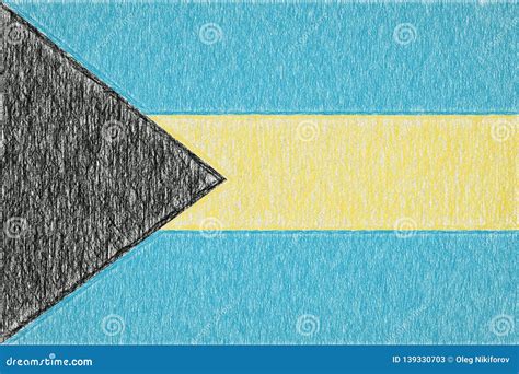 Bahamas painted flag stock illustration. Illustration of sketch - 139330703