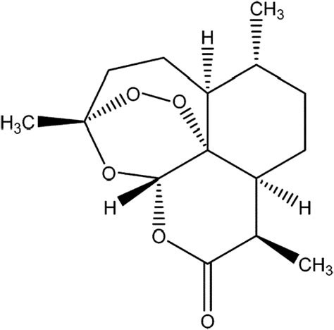 (Color online) (a) The structure of artemisinin and (b) the... | Download Scientific Diagram