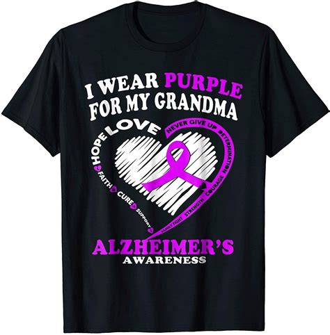 Alzheimers Awareness Shirt - I Wear Purple For My Grandma in 2020 | Lupus awareness shirts ...