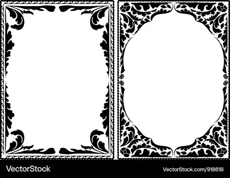 Silhouette decorative frames Royalty Free Vector Image