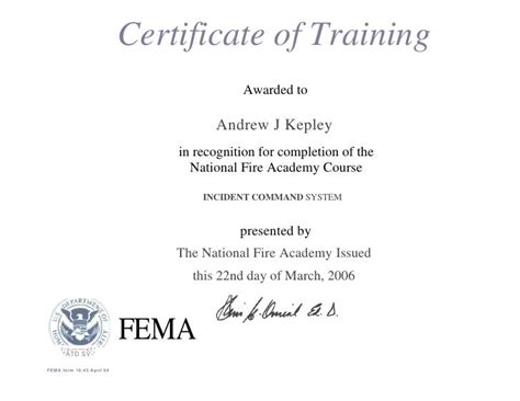 Fema Certificate 2