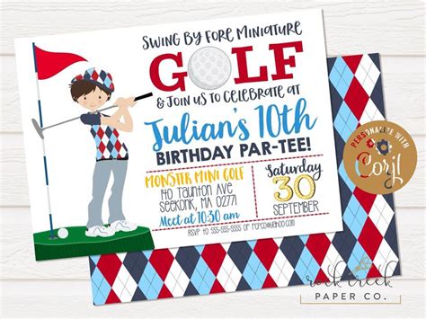 Miniature Golf Birthday Invitation Putt Putt Birthday | Etsy | Digital birthday invitations ...