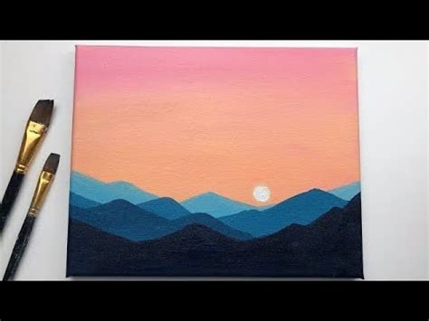 Easy Sunset Acrylic Painting Tutorial For Beginners Step By Step ...