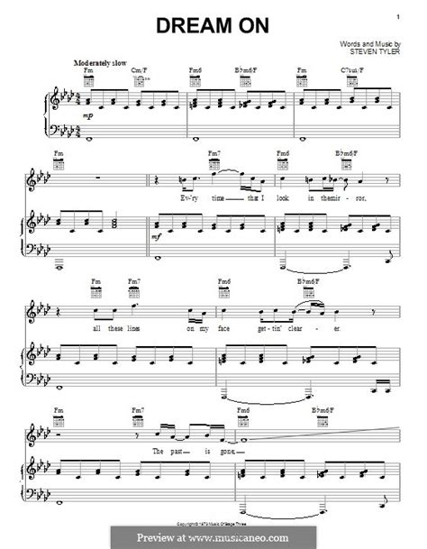 Dream On (Aerosmith) by S. Tyler - sheet music on MusicaNeo