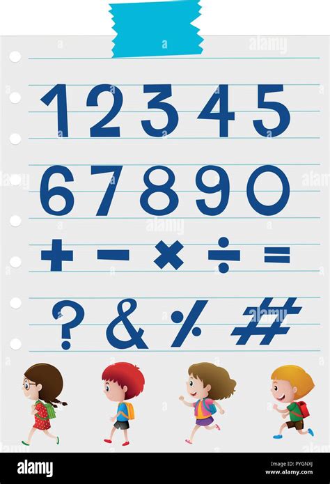 Font design for numbers and signs illustration Stock Vector Image & Art ...