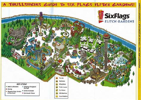 Theme Park Brochures Six Flags Elitch Gardens Map 1999 | ThemeParkBrochures.net