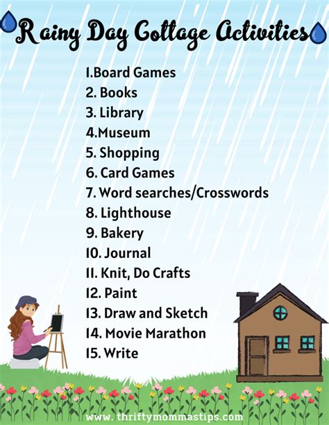 Top Rainy Day Cottage Activities - Thrifty Mommas Tips