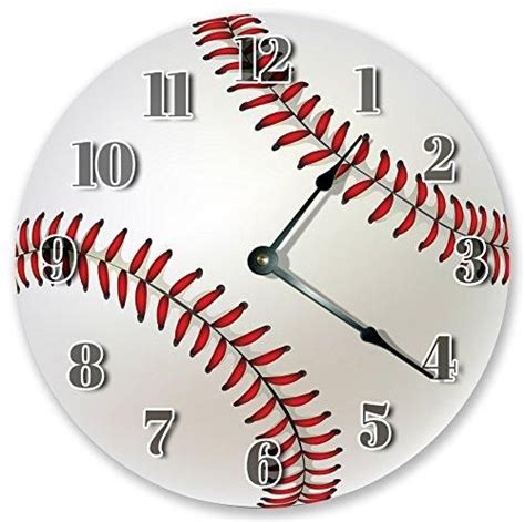 10.5" BASEBALL SPORTS CLOCK - Large 10.5" Wall Clock - Home Décor Clock | Wall clock, Clock ...