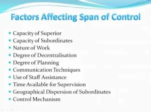 Important Factors Affecting Span of Control