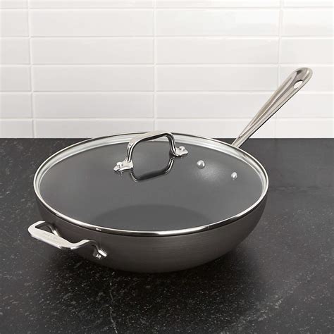 All-Clad HA1 Hard-Anodized Non-Stick 12" Chef's Pan with Lid + Reviews | Crate & Barrel