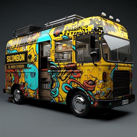 Premium AI Image | Mobile App of Gourmet Burger Truck Street Food ...