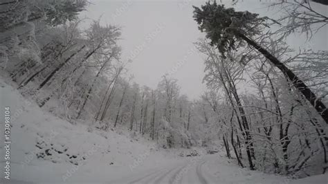 Snowy mountain road Stock Video | Adobe Stock