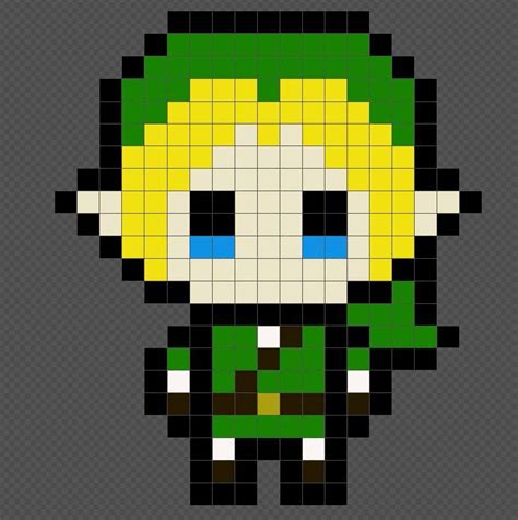 Zelda Pixel Art, Pixel Art Link, Image Pixel Art, Easy Pixel Art, Perler Beads, Perler Bead ...