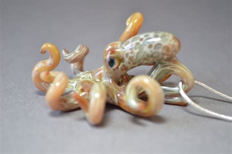 Octopus Pendant Octopus Necklace Glass Pendy Blown Glass Jewelry ...