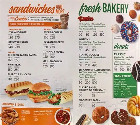 Tim Hortons Menu, Menu for Tim Hortons, Bonifacio Global City, Taguig City - Zomato Philippines