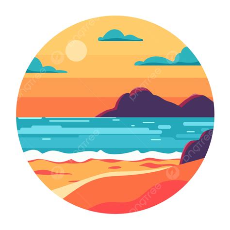 Round Summer Beach Icon, Beach, Summer, Icon PNG Transparent Clipart Image and PSD File for Free ...