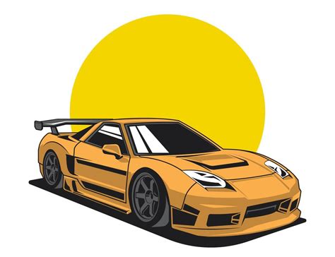 super cool car modification design vector in yellow coloring illustration graphic design ...