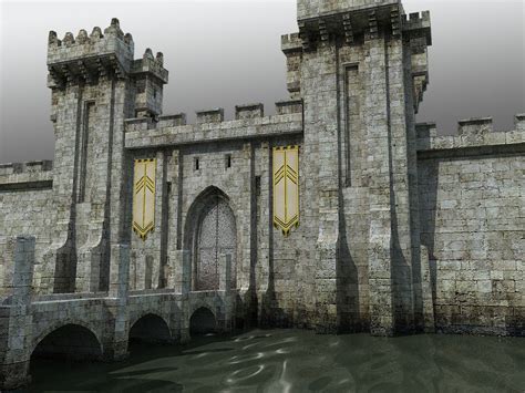 Medieval Castle Gatehouse Towers Dxf - 3D Model in 2022 | Fantasy castle, Medieval castle ...