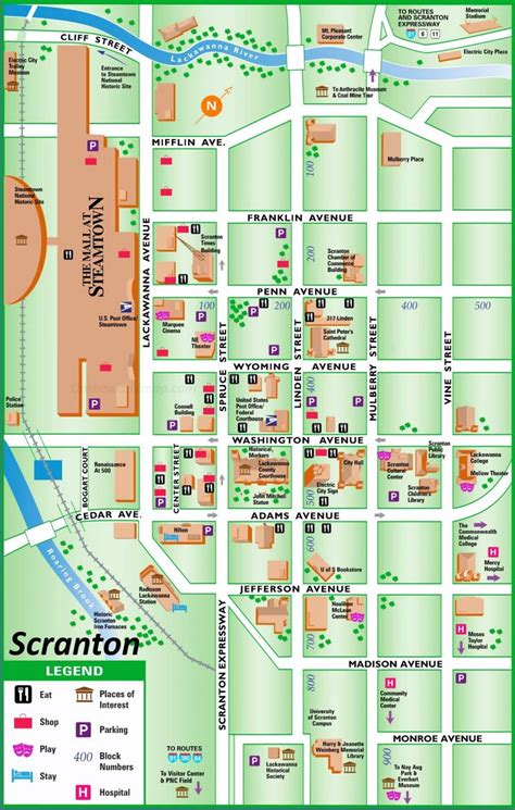 Scranton Tourist Map - Ontheworldmap.com