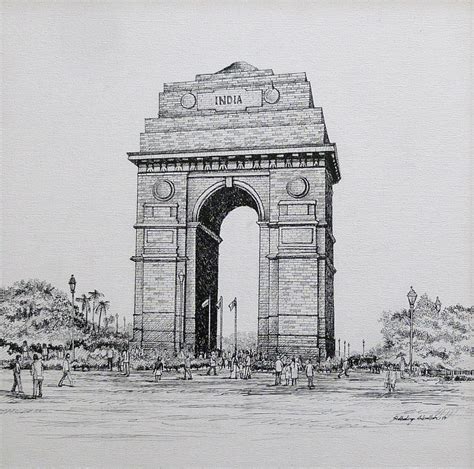 India Gate Sketch at PaintingValley.com | Explore collection of India ...