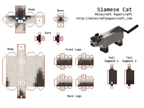 Papercraft Siamese Cat | Minecraft cat, Minecraft printables ...