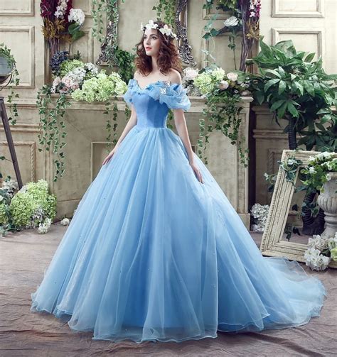 Elegant Light Blue Cinderella Quinceanera Dresses Organza Ball Gown ...