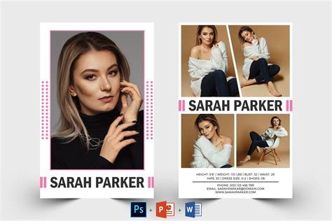 Free Model Comp Card Template Psd