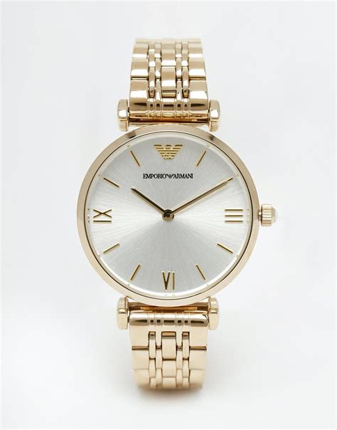 Emporio armani Gianni T-bar Gold Watch in Metallic | Lyst