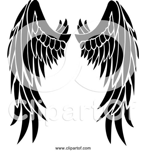 Free Clipart of Angel wings - Black Silhouette Version