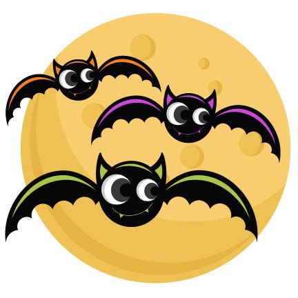 Bats With Moon SVG cutting files bat svg cut file halloween cute files ...