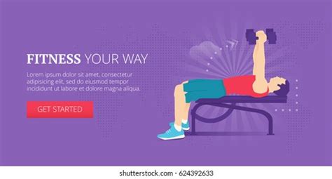 Gym Workout Illustrative Banner Design Athletic Stock Vector (Royalty Free) 624392633 | Shutterstock