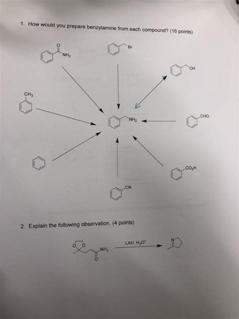 Solved 1. How would you prepare benzylamine from each | Chegg.com