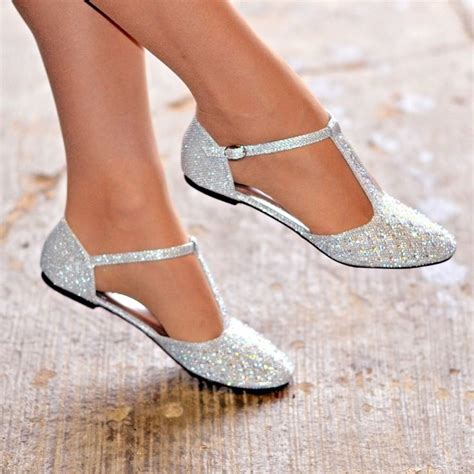 Women Diamante Rhinestone Ballet Shoes Flats T Bar Pumps Prom Wedding Evening | eBay # ...