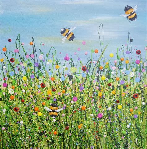 Bee Wild Bee Free - Lucy Moore Arts | Acrylic painting canvas, Bee painting, Canvas painting