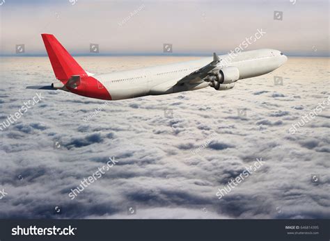 Plane Clouds On Plane Nature Background Stock Photo 646814395 ...