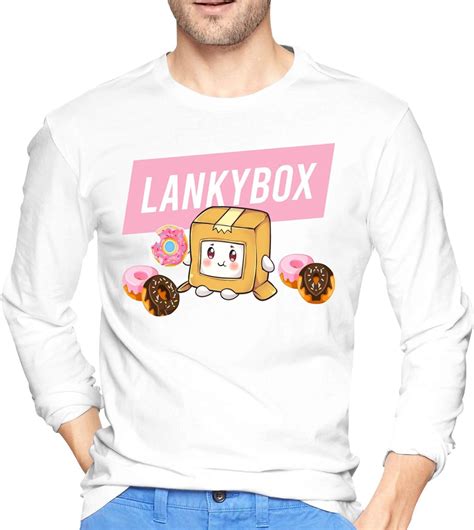 purl zither Lankybox Merch Lankybox Boxy Men's Regular Fit Crew Neck Adult Long Sleeve Cotton T ...