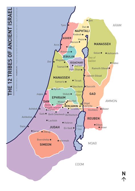 Free Printable Map Of Twelve Tribes Of Israel