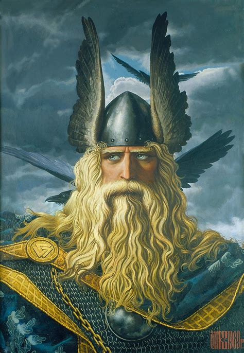 FRAMED Norse God Odin Canvas Wall Art Decoration | Norse Art, Wotan ...