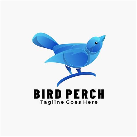 Premium Vector | Logo illustration bird perch gradient colorful style.