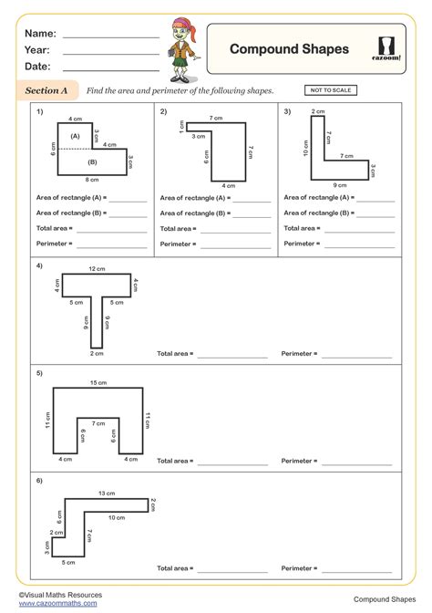 Compound Shapes (A) Worksheet | PDF printable Measurement Worksheets