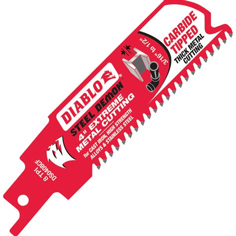 FREE SHIPPING — Diablo Steel Demon Carbide-Tipped Metal Cutting Reciprocating Saw Blade — 8 TPI ...