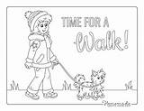 Dog And Kid Walking Coloring Pages sketch template