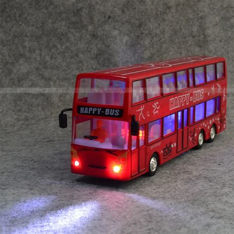 Free Shipping Electric bus toy double layer big bus voice bus model toy ...