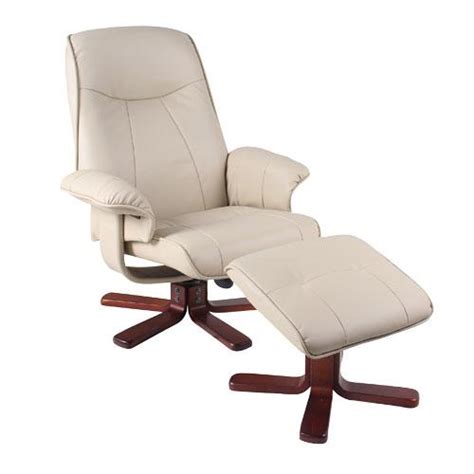 Benchmaster 7660-032 Swivel Reclining Chair And Slant Ottoman With Star Base - Taupe ...