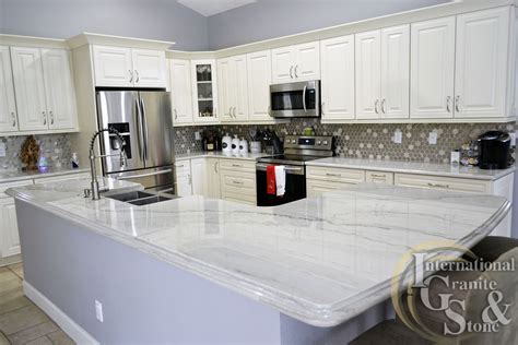 White Quartzite Kitchen Countertops In Fort Myers, Fl