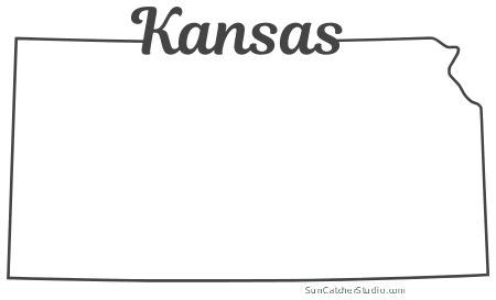 Kansas – Map Outline, Printable State, Shape, Stencil, Pattern | Kansas ...