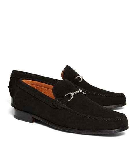 Lyst - Brooks Brothers Suede Buckle Loafers in Black for Men