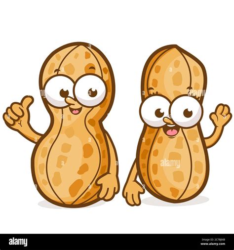 Cartoon illustration of happy peanut characters Stock Photo - Alamy